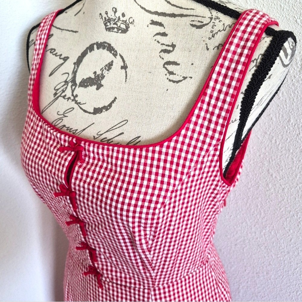 Rachel Zoe Red and White Gingham Midi Dress - Picture 10 of 15